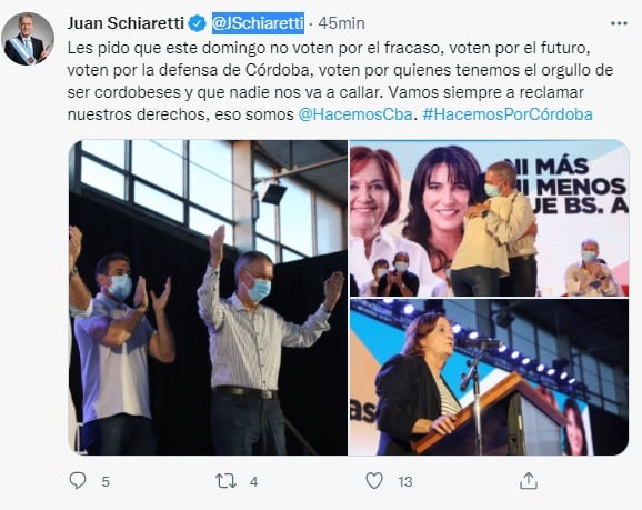 En Río Cuarto, el Gobernador acompañó a las candidatas Alejandra Vigo y Natalia De la Sota.