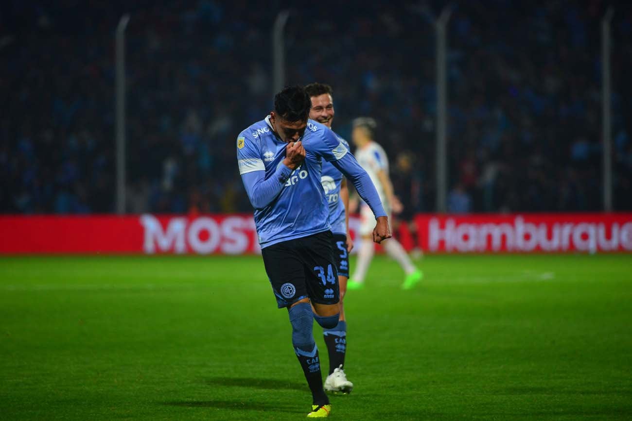 Gerónimo Heredia, autor del 1-0 de Belgrano a Argentinos por la Liga Profesional. (Nicolás Bravo / La Voz)