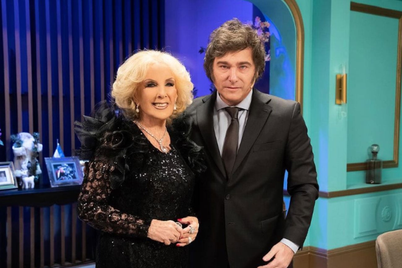 Mirtha Legrand y Javier Milei en su anterior programa. (Instagram Mirtha Legrand)