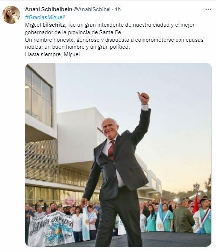 A un año de la muerte de Miguel Lifschitz, lo recuerdan en las redes sociales.