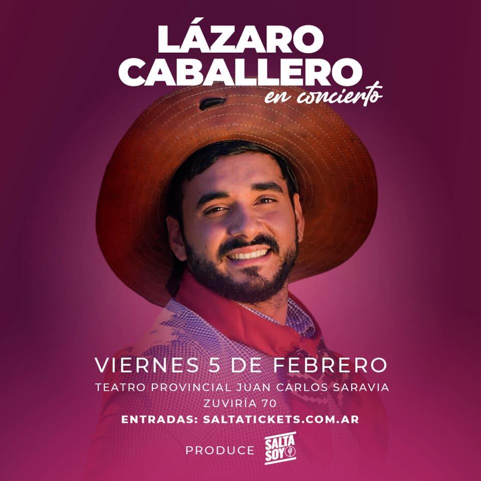 El cantante se presenta el 5 de febrero en el Teatro Provincial de Salta.