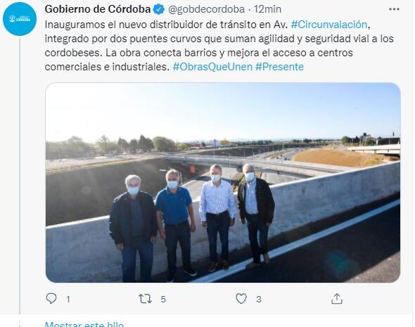 El gobernador Juan Schiaretti y el intendente Martín Llaryora recorrieron la obra.