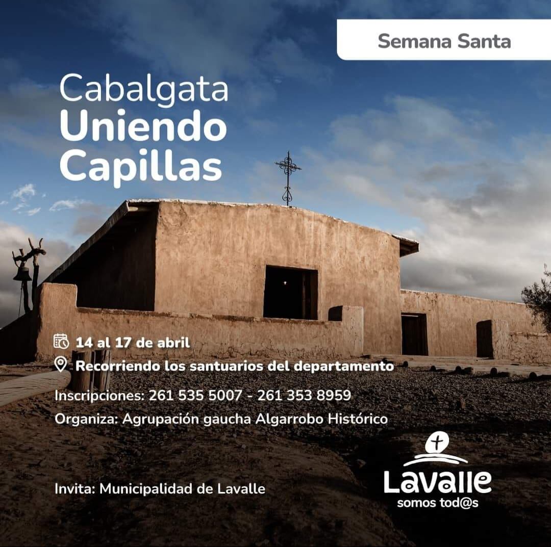 Cabalgata Santa Uniendo Capillas, organizada por Lavalle. Imagen: Facebook/ Municipalidad de Lavalle Mendoza