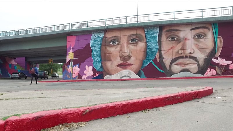 El mural de la Bajada Pucará está a pocos metros de los hospitales del Polo Sanitario de Córdoba. (Gentileza El DOCE)