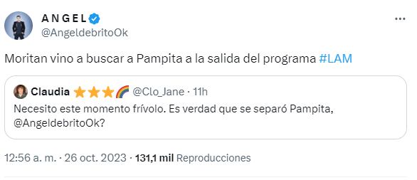 Qué dijo Ángel de Brito sobre el rumor de la separación de Pampita