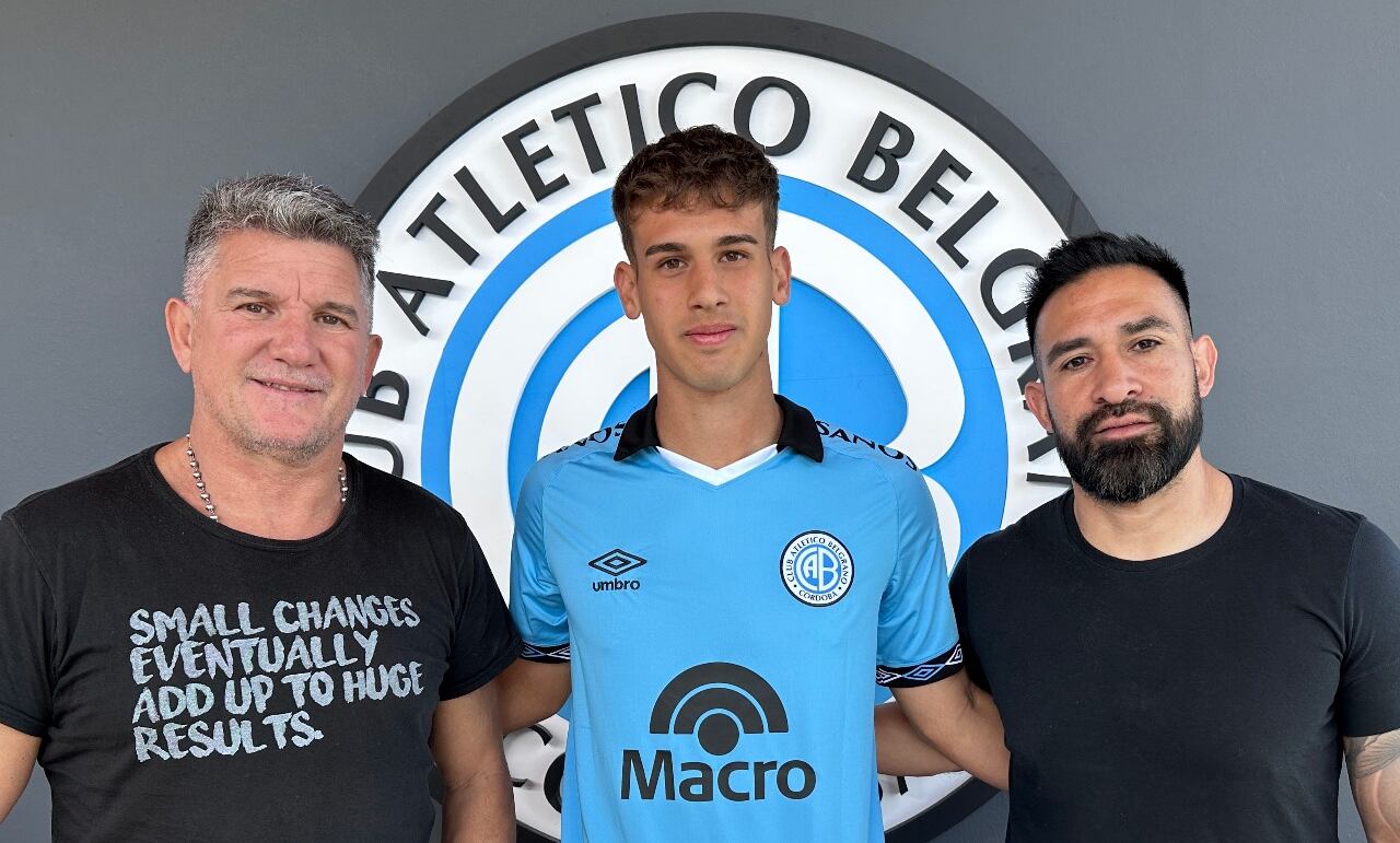 Lucas Bernabeu firmó su primer contrato profesional con Belgrano. (Prensa Belgrano).