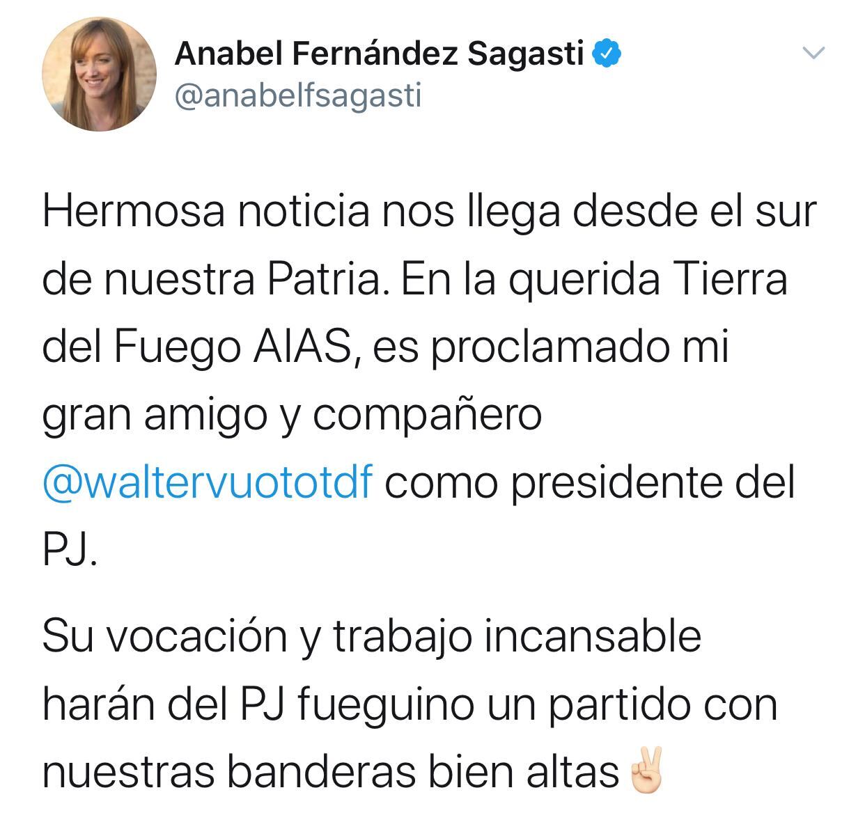 Dirigentes del PJ de todo el país expresaron sus felicitaciones hacia Walter Vuoto