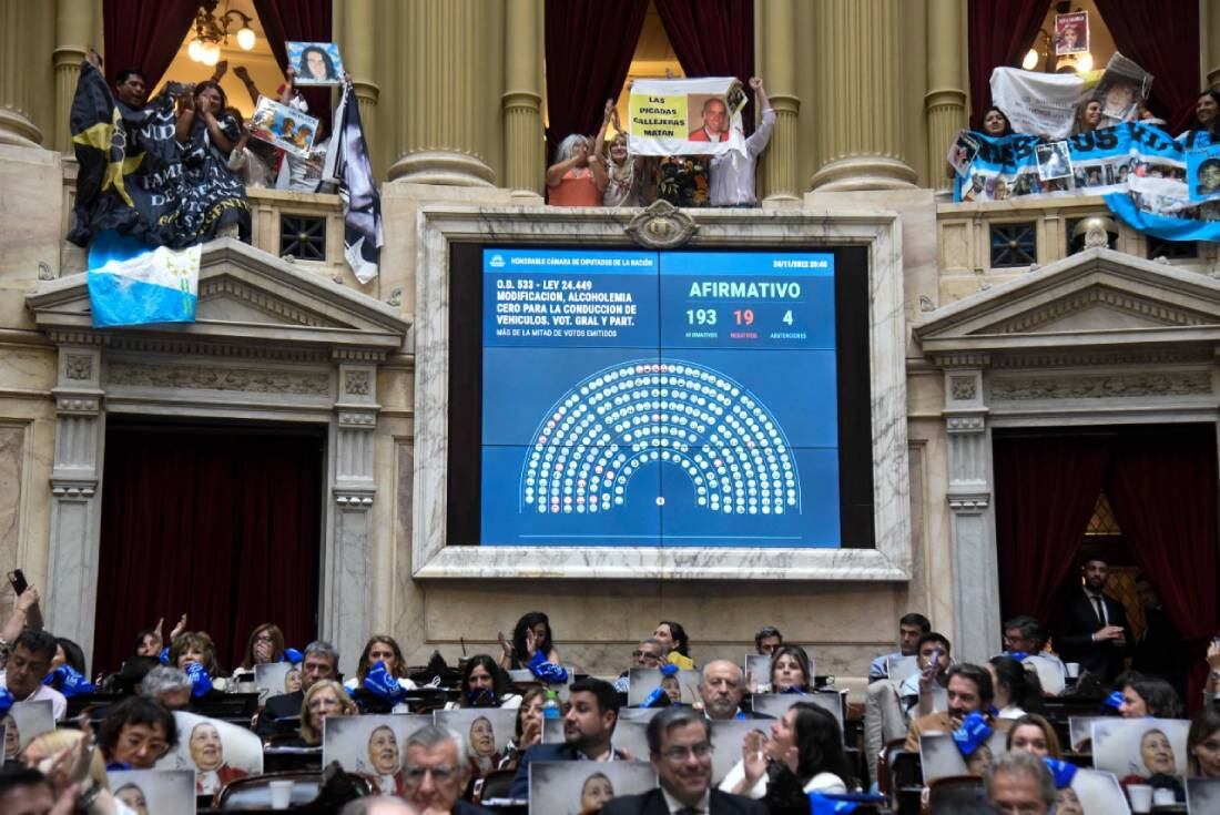 El proyecto de ley de alcohol cero se aprobó con 195 votos a favor, 19 en contra y 4 abstenciones (Foto: HCDN)