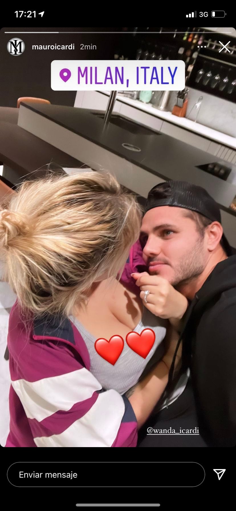 Mauro Icardi compartió una foto con Wanda Nara después de los mensajes