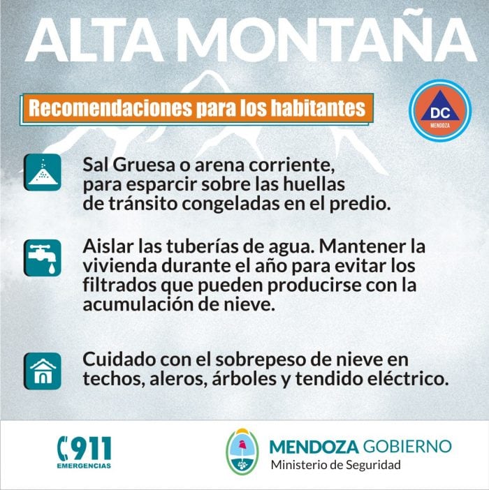 Consejos para los habitantes de alta montaña ante un alerta por fuertes nevadas.