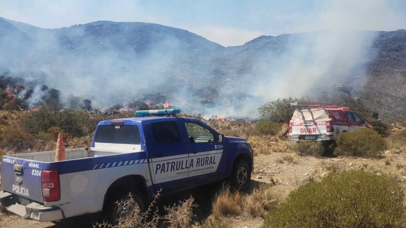 Incendio en Traslasierra, este viernes. (Gentileza)