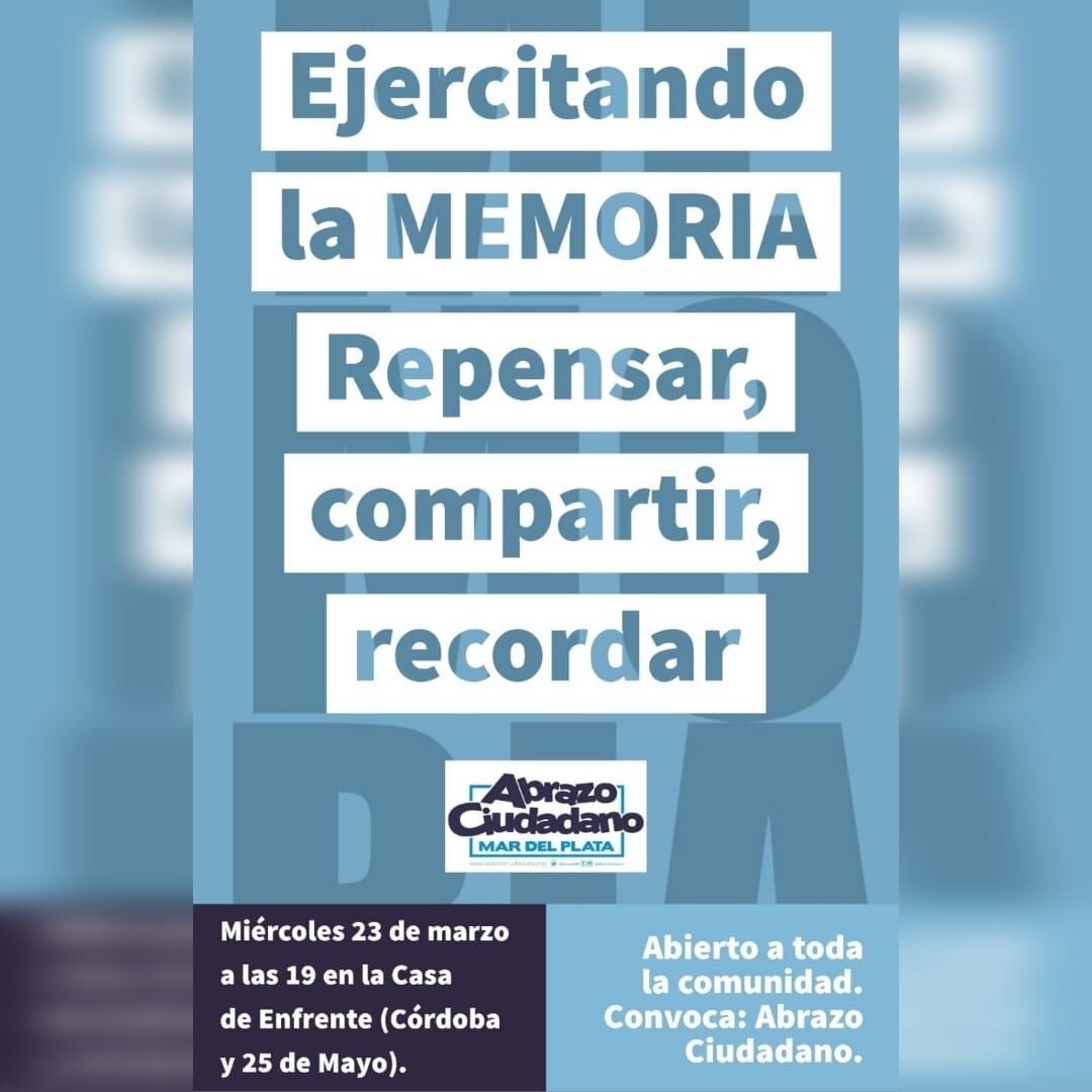 Será el miércoles 23 de marzo, organizado por Abrazo Ciudadano