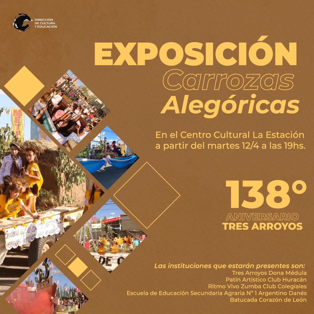 Exposición de carrozas alegóricas de la Fiesta Provincial del Trigo