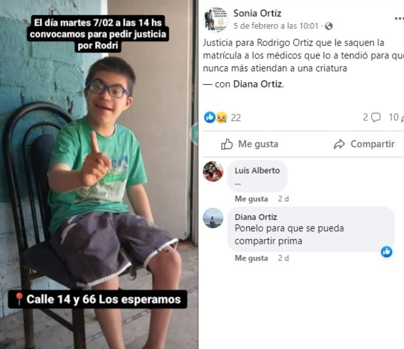 La Plata marchará por Rodrigo, el niño que murió tras ser mal diagnosticado dos veces seguidas.