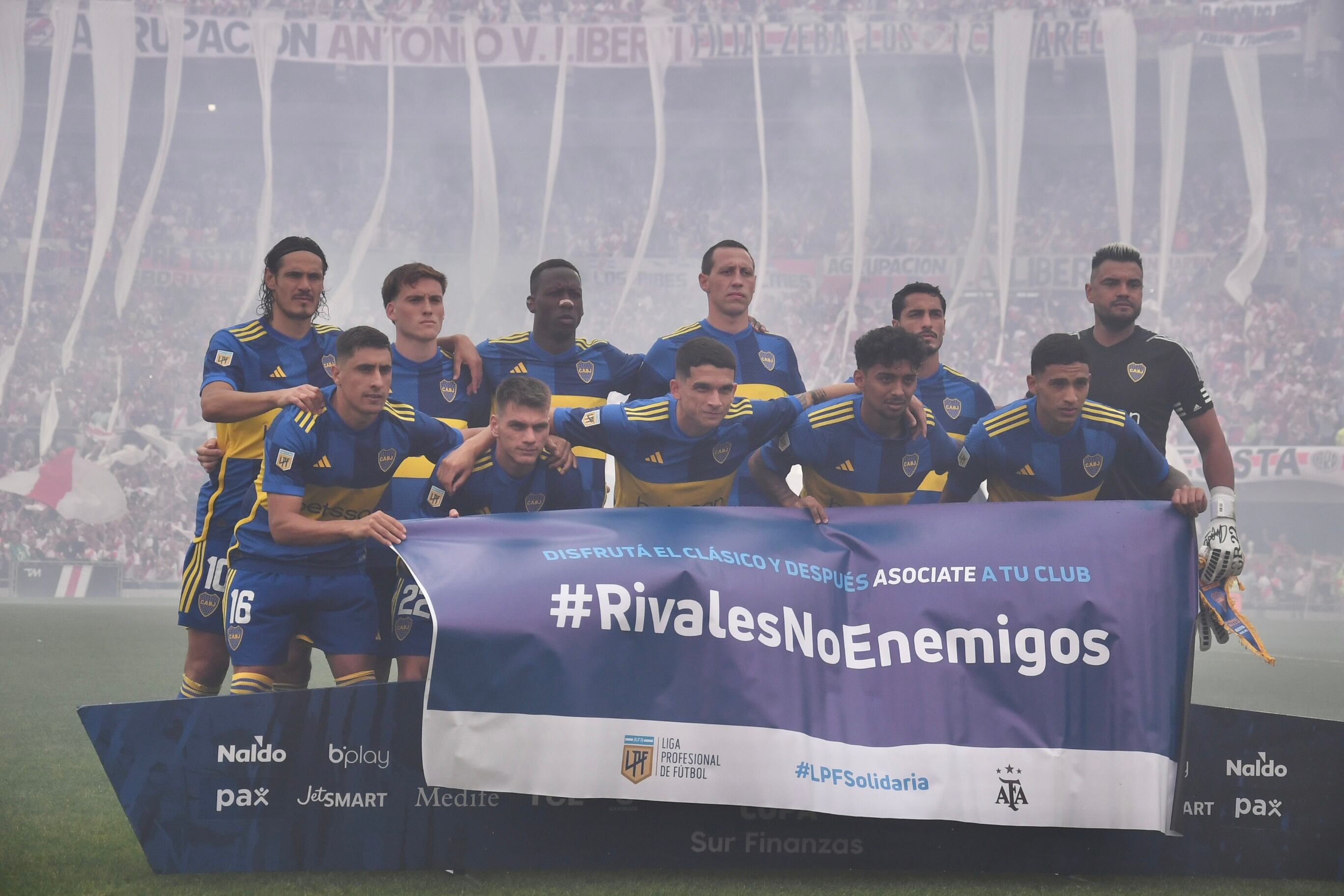 Los 11 de arranque de Boca en el clásico ante River. (Fotobaires)