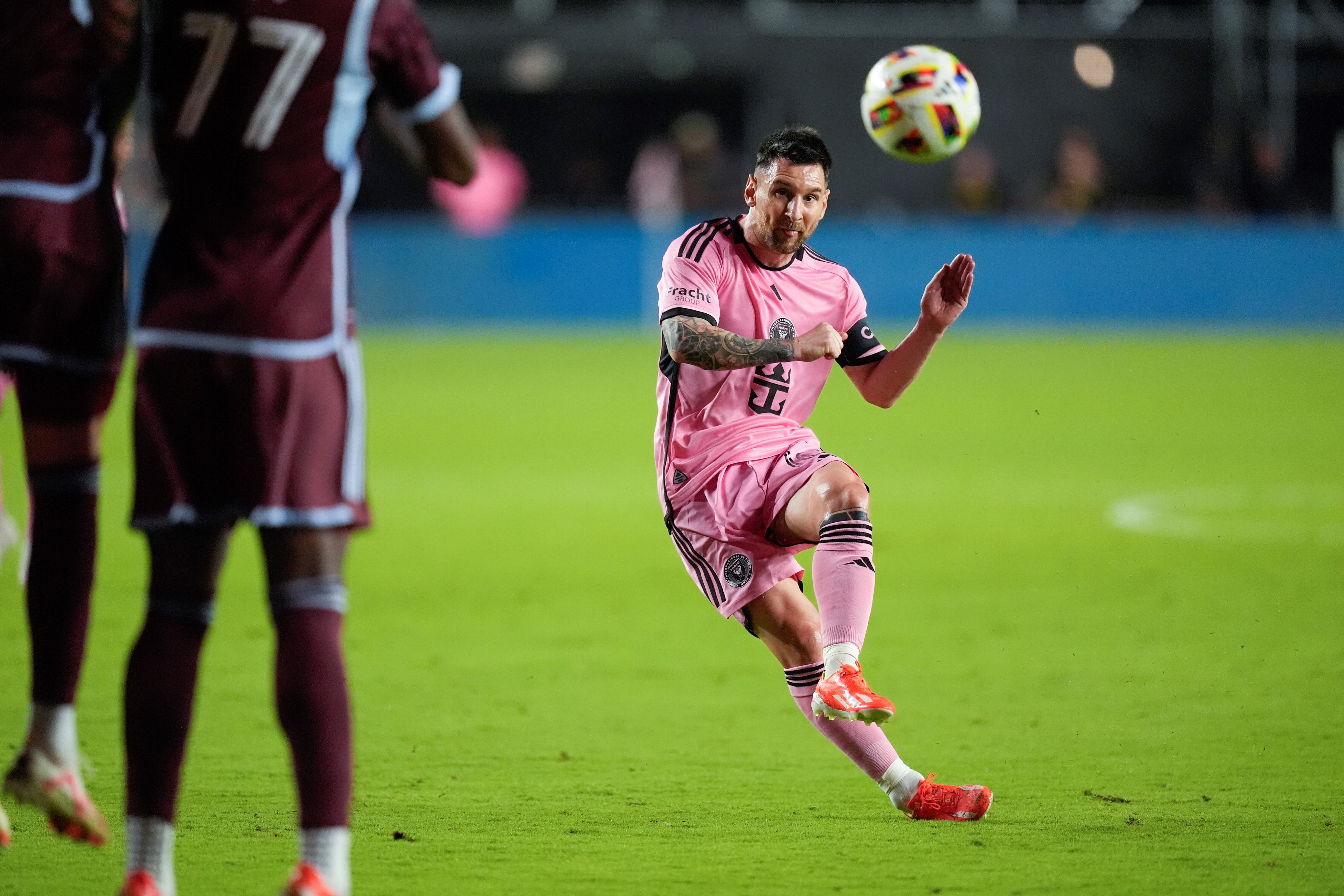 Lionel Messi jugando para Inter Miami en la temporada 2024. (AP)