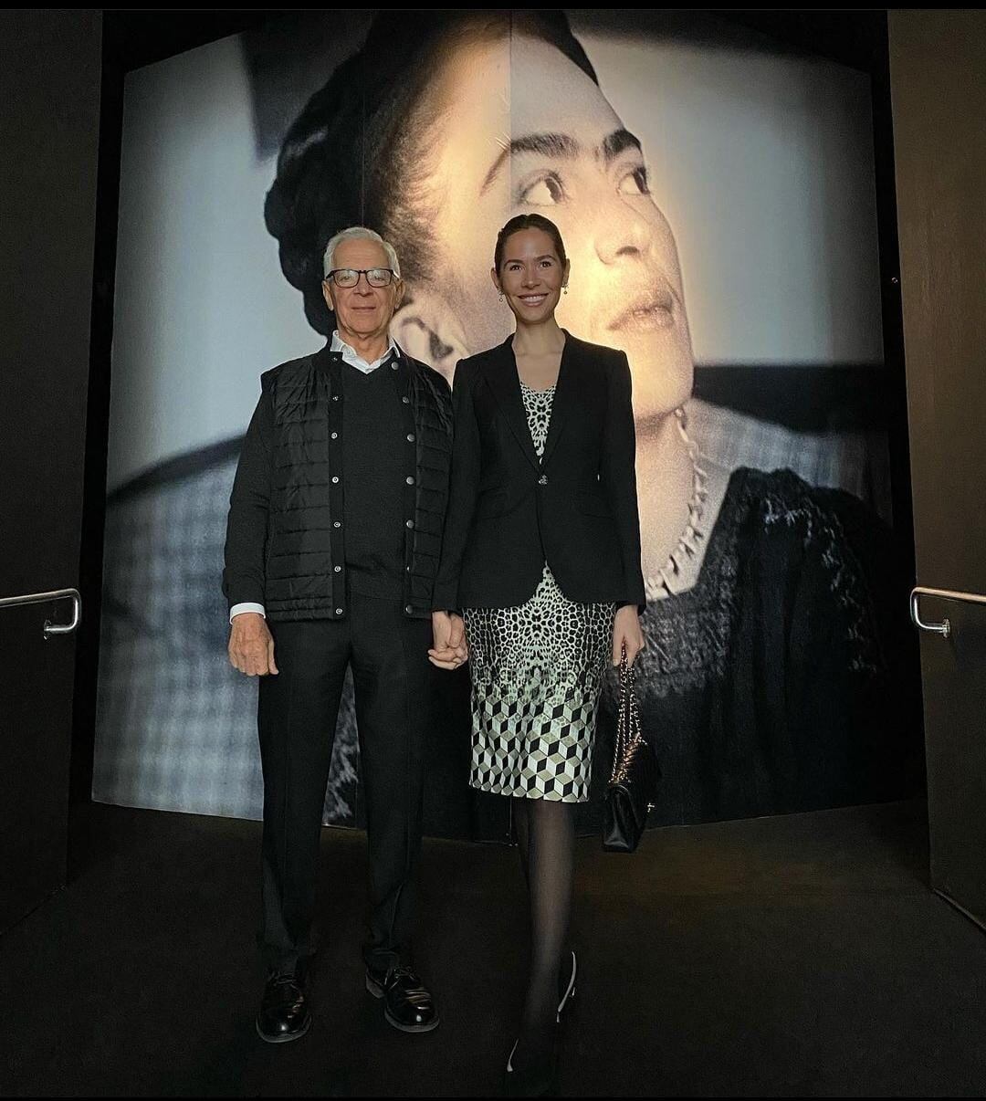 Elina Fernández junto a Eduardo Costantini en el Malba. 