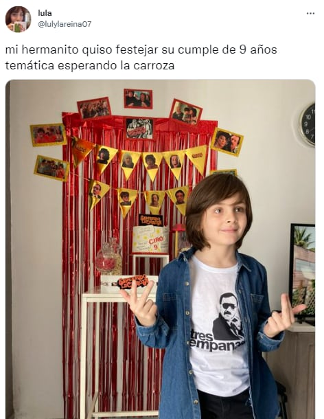 Tiene 9 años y pidió que el tema de su cumple fuera de "Esperando la Carroza".