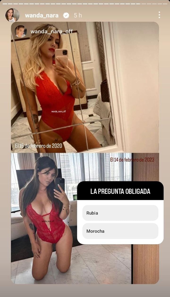 Wanda Nara le preguntó a sus seguidores si rubia o morocha.