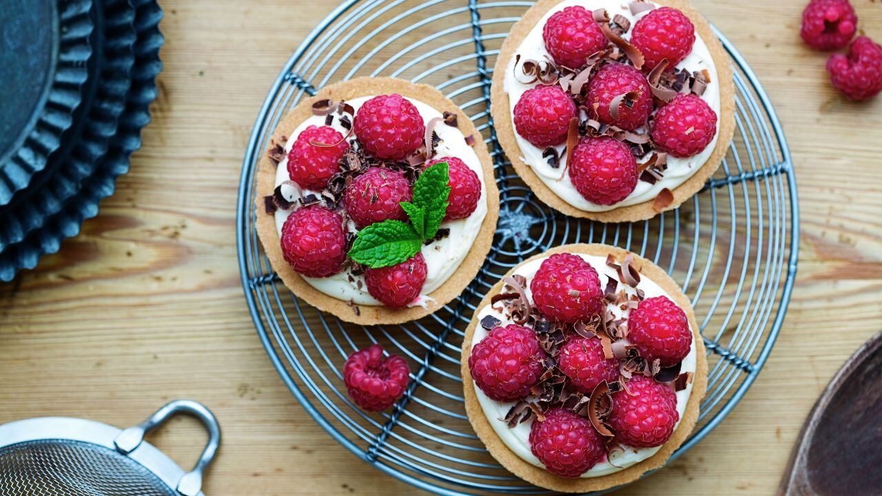 Tarta de frambuesas, una receta muy sabrosa.