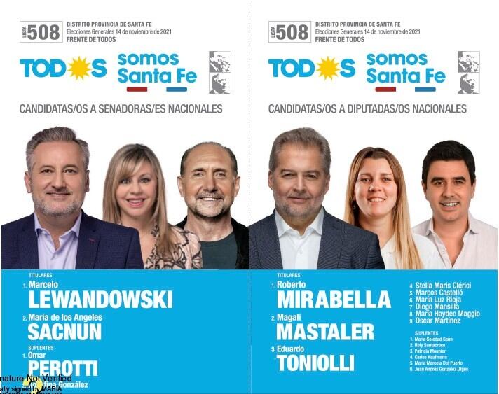 Las boletas para las elecciones 2021 en Santa Fe