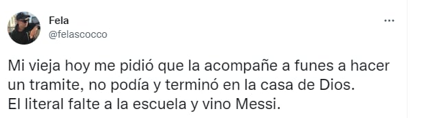 El joven le dijo que no a su mamá y se quedó sin conocer a Messi