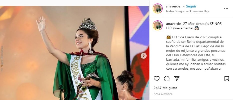 El emotivo mensaje que escribió Ana Laura en su cuenta de Instagram.