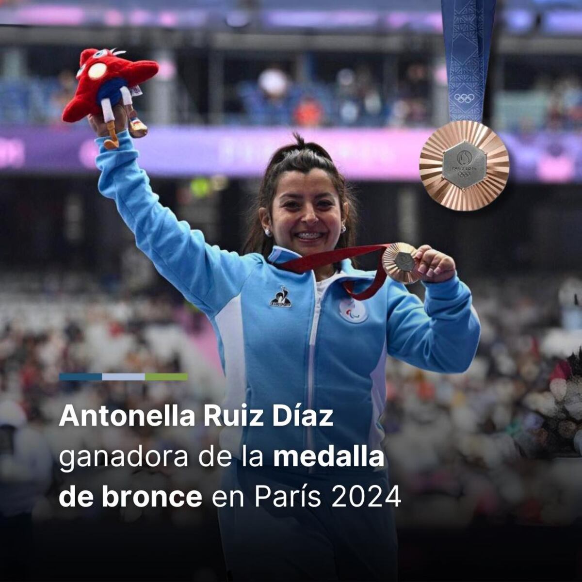 Primera medalla Argentina en los Juegos Paralímpicos: la entrerriana Antonella Ruiz Díaz se quedó con el bronce