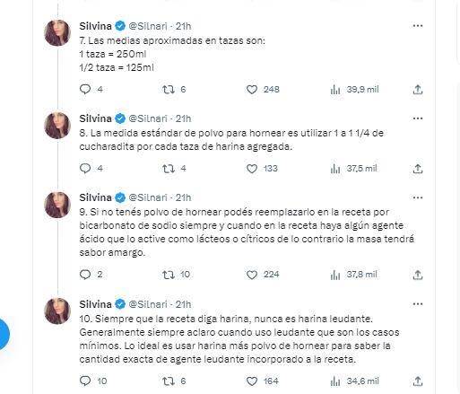 Una pastelera publicó el hilo definitivo de reemplazos: qué usar cuando nos falta un ingrediente en la cocina