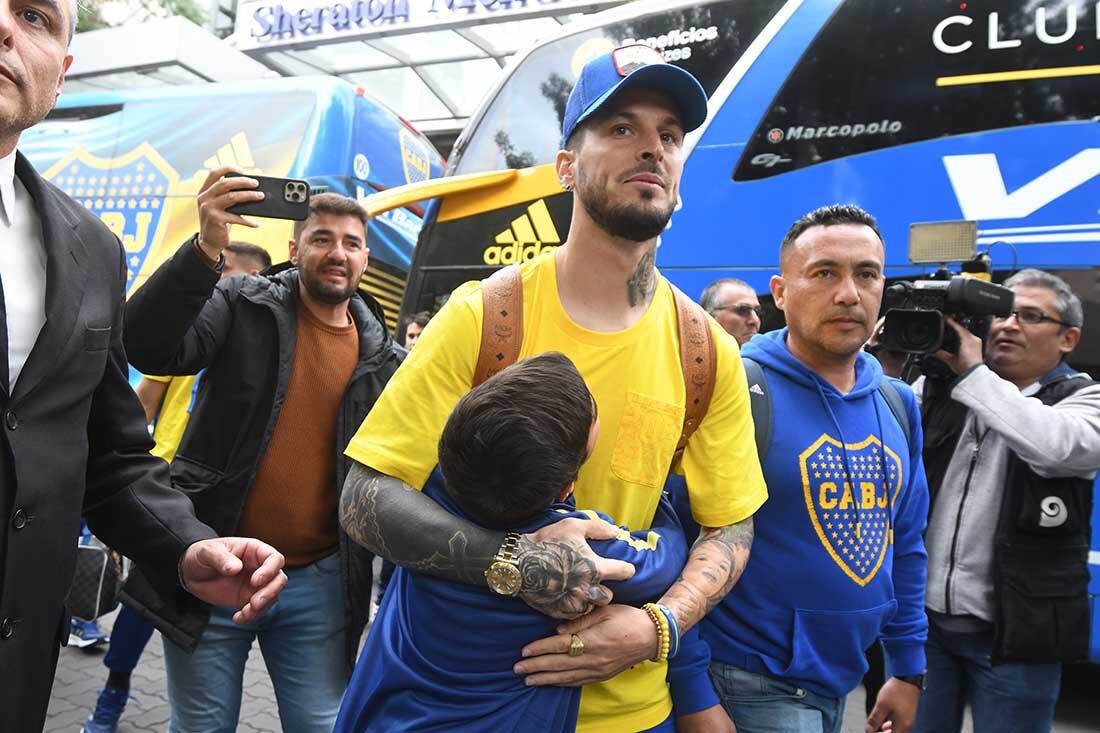 Benedetto uno de los referentes de Boca fue el más requiero por los hinchas Xeneizes en Mendoza.