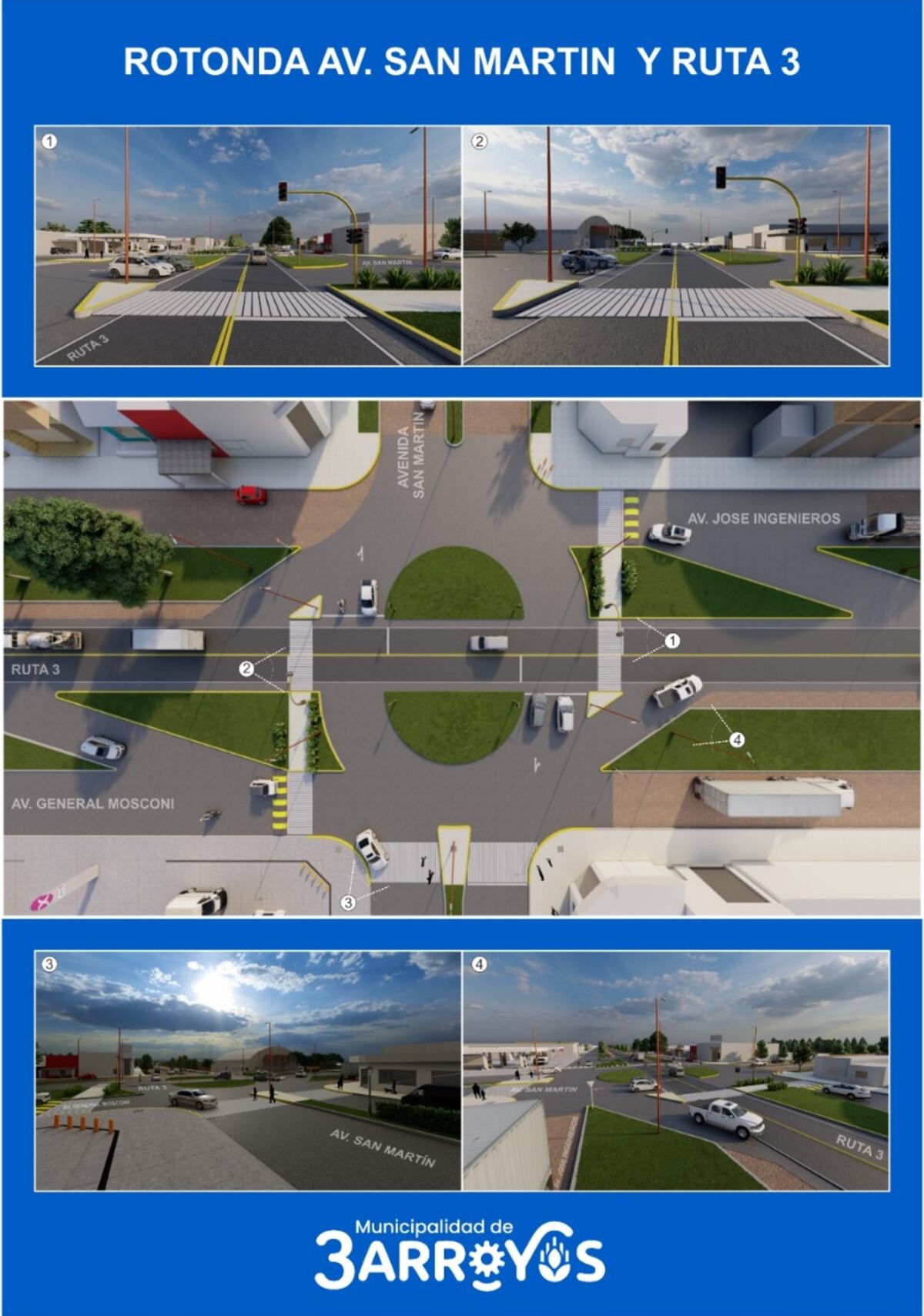 Tres Arroyos: Proyectan dos nuevas rotondas en accesos claves de la ciudad