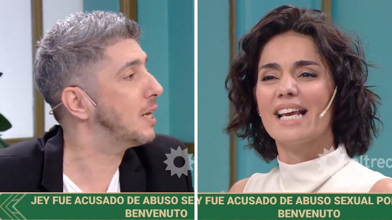 Cruce entre Jey Mammon y Valeria Sampedro. (Foto captura)