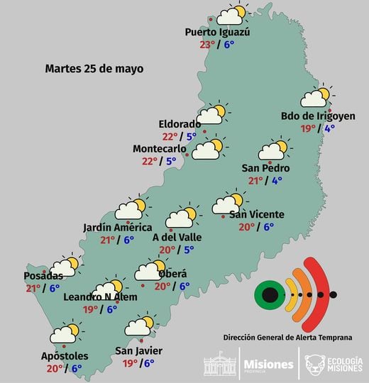 Para esta jornada patria, amaneceres fríos y progresivo aumento de temperaturas. DGAT