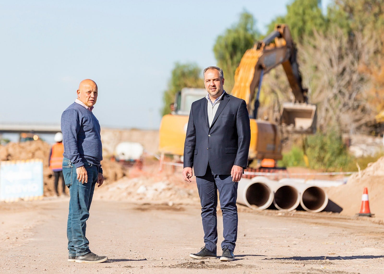 Matías Stevanato supervisó avance de obra clave de saneamiento.