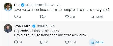 La interacción de Milei con sus seguidores.