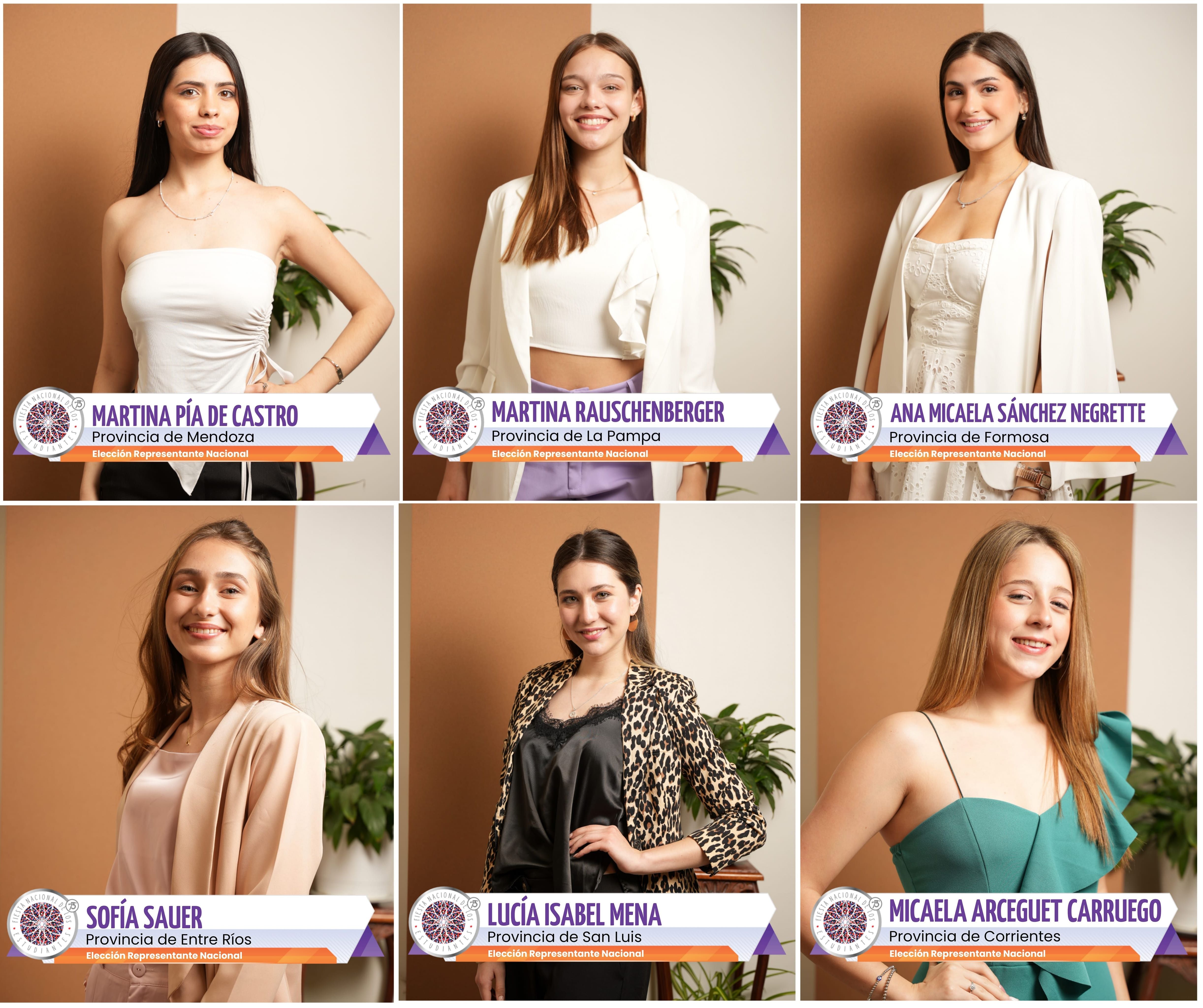 Candidatas provinciales a representante nacional de los estudiantes, para la elección de este viernes 27 de septiembre en San Salvador de Jujuy.