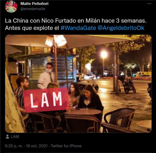 La foto que evidencia el encuentro entre La China Suárez y Nicolás Furtado.