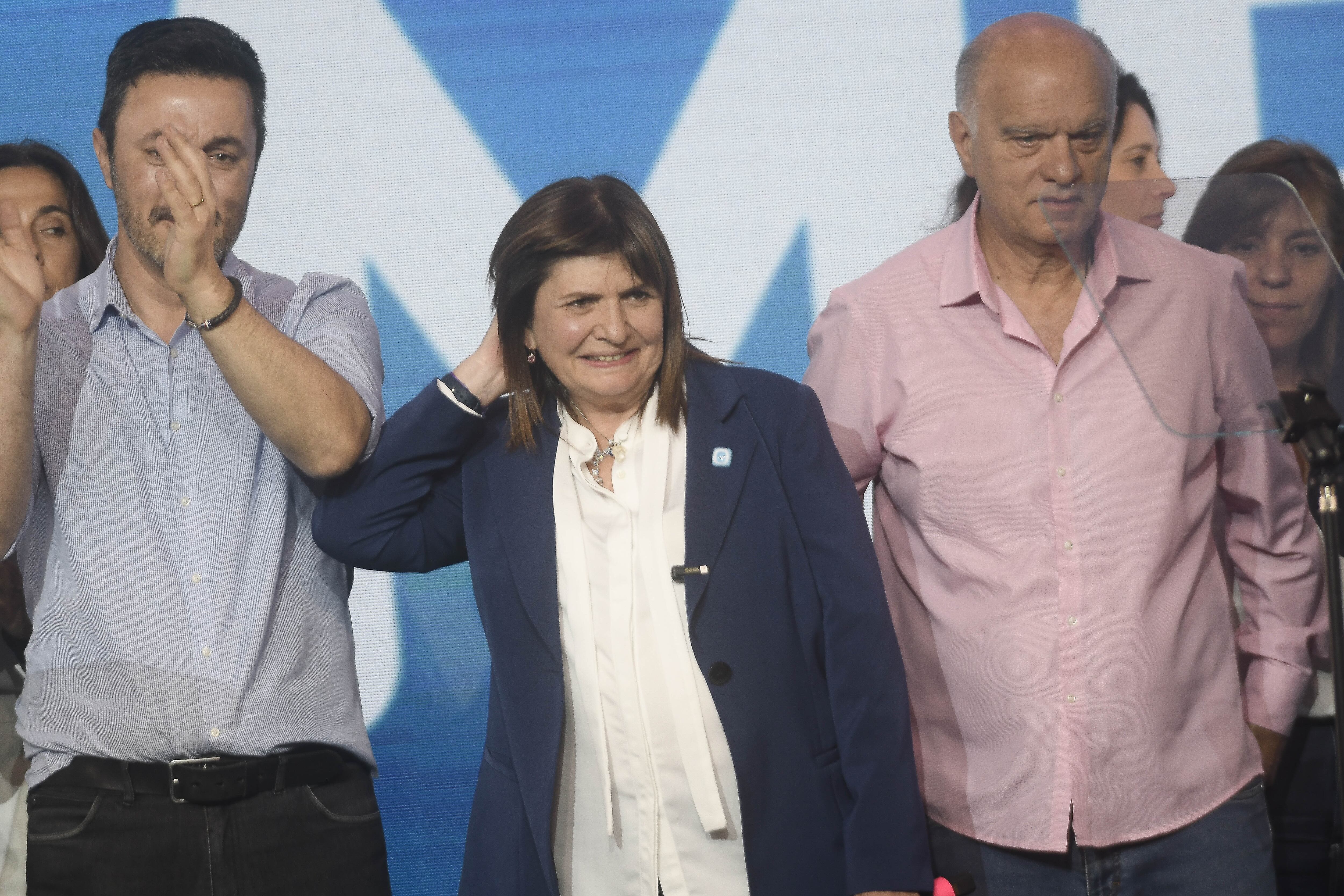 Patricia Bullrich en el búnker de Juntos por el Cambio. Foto: Federico López Claro