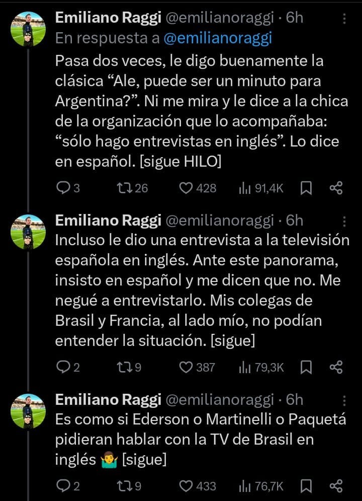 El hilo de X del periodista en contra de Garnacho.