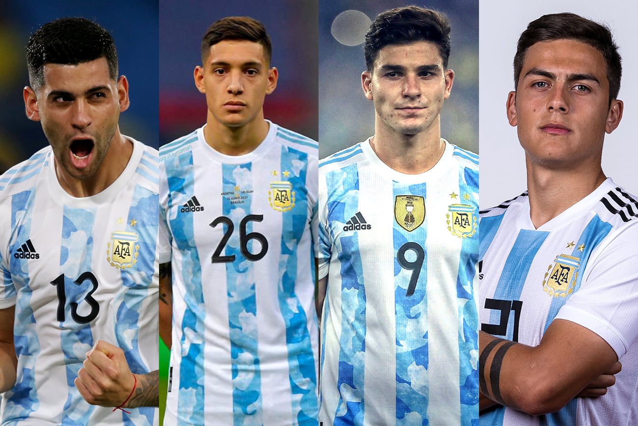 Los cordobeses que podrían vestir la celeste y blanca en el Mundial Qatar 2022. (Foto Montaje)