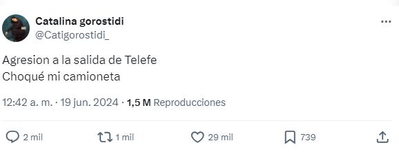 Catalina comentó que chocó su camioneta por las agresiones a las afuera de Telefe