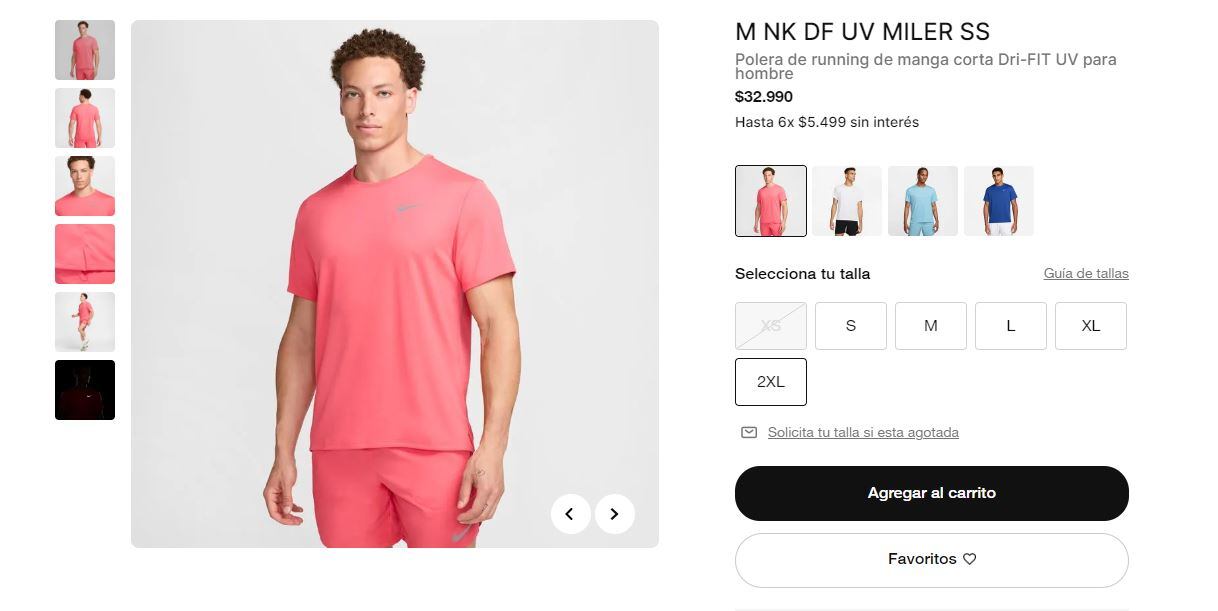 Esto es lo que vale una remera Nike en Chile.