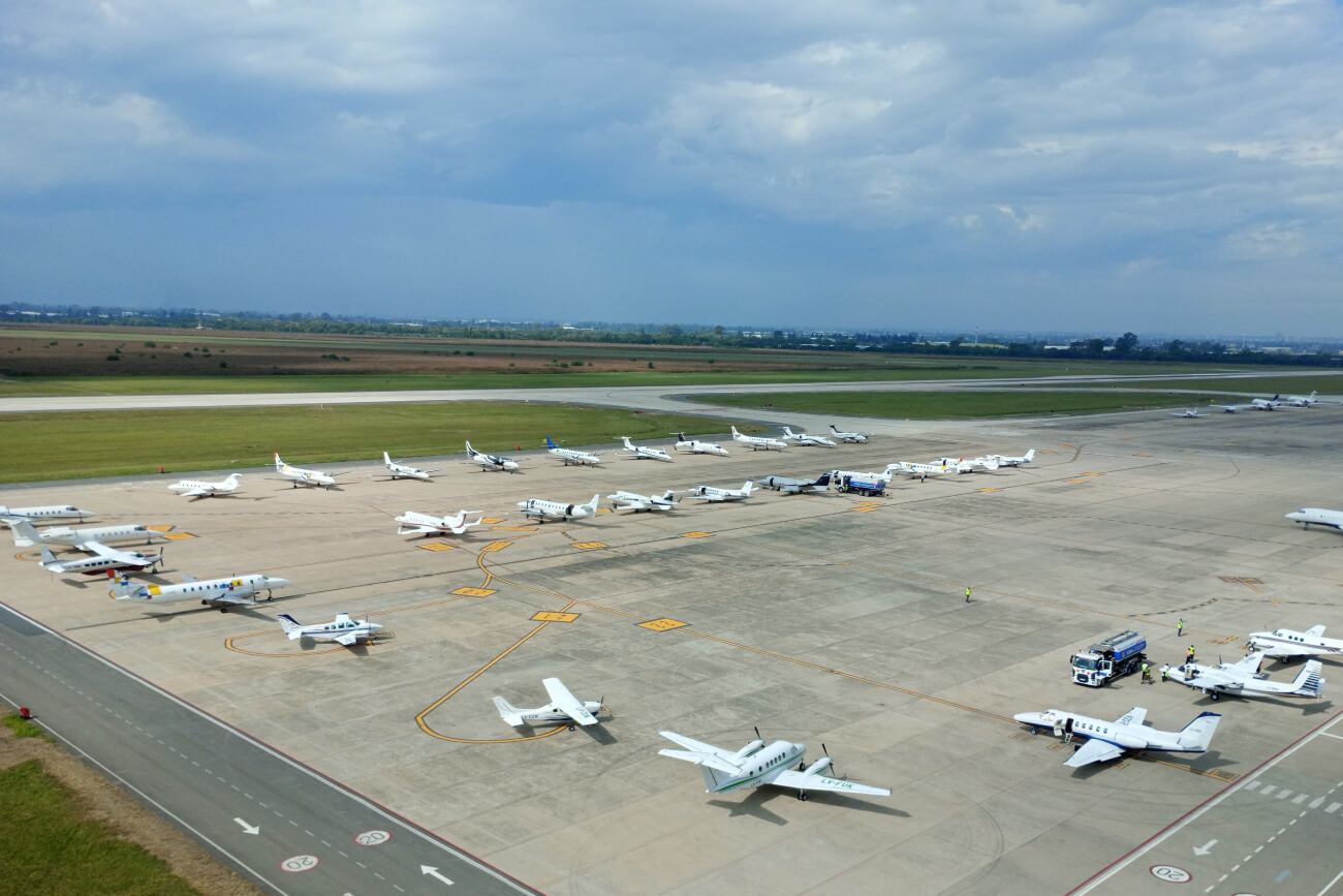 Por el Boca-River, hubo récord de aeronaves en el aeropuerto de Córdoba. (X / @spotterscordoba)