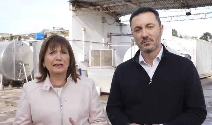 Patricia Bullrich y Luis Petri se mostraron juntos en un spot grabado en provincia de Buenos Aires