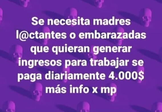 "Vampiro blanco" en Río Negro que busca mujeres lactantes para beber su leche.