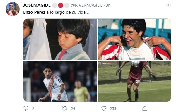 Hinchas, fanáticos y amigos de Enzo Pérez recuerdan al jugador mendocino publicando en las redes su pasos en la vida.