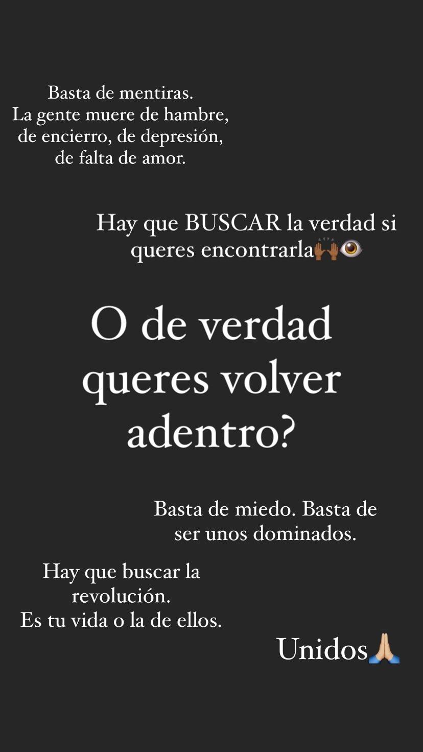 "Basta de miedos", pidió la modelo.