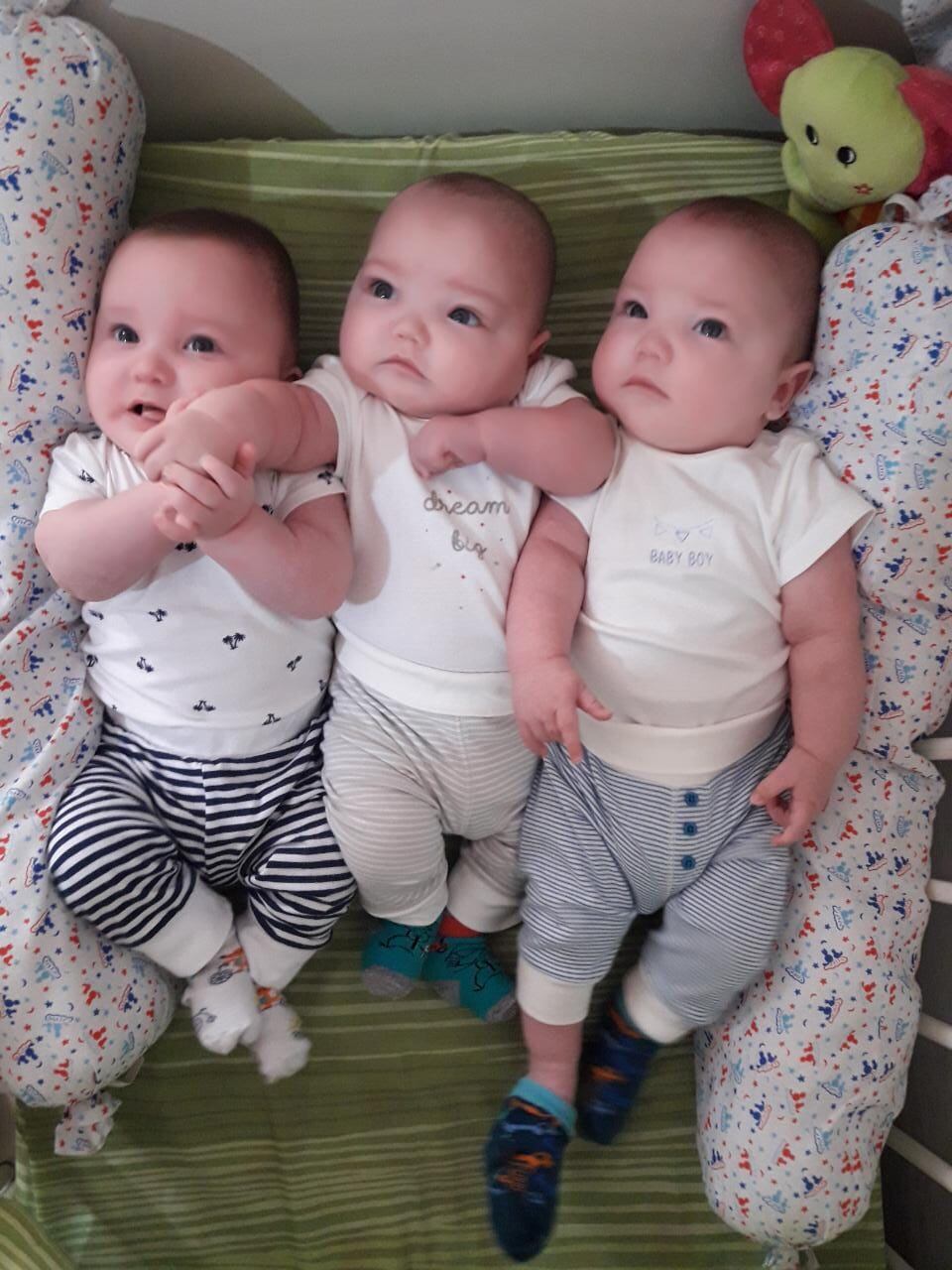 Lucio, Mateo y Tomás Clara Michelutti.