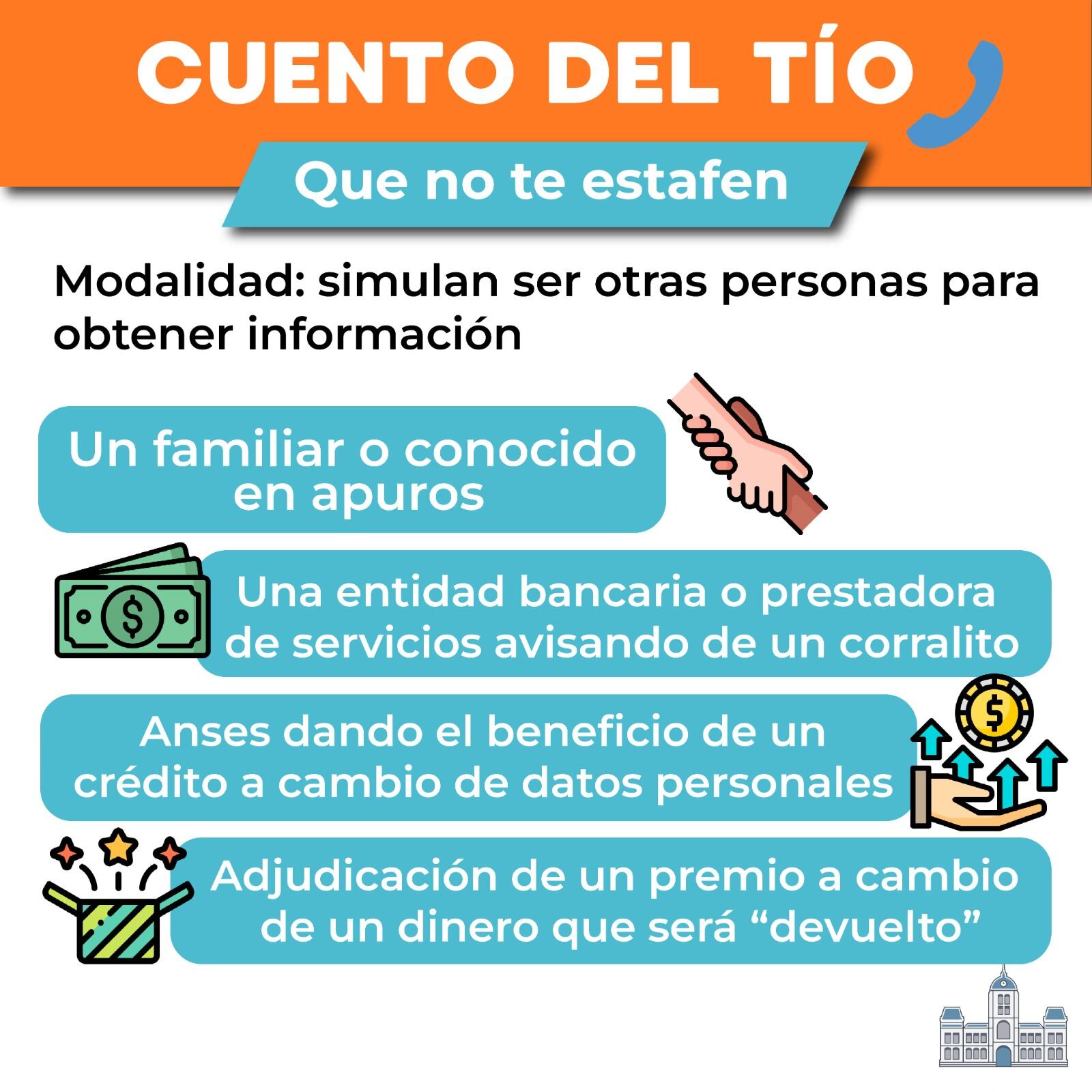 advertencia por “Cuento del Tío”