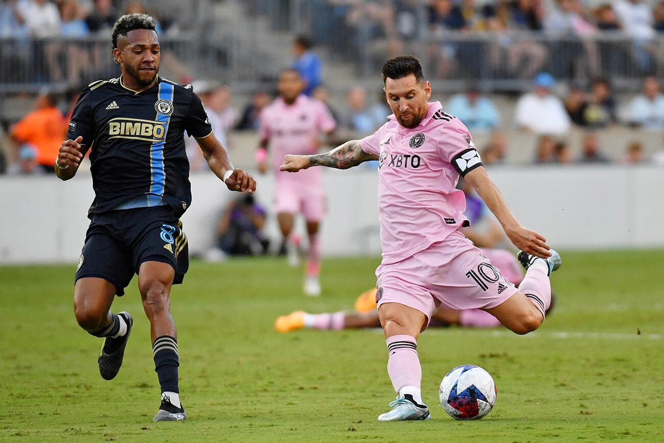 Gol de Lionel Messi, delantero del Inter Miami contra Philadelphia. (REUTERS)